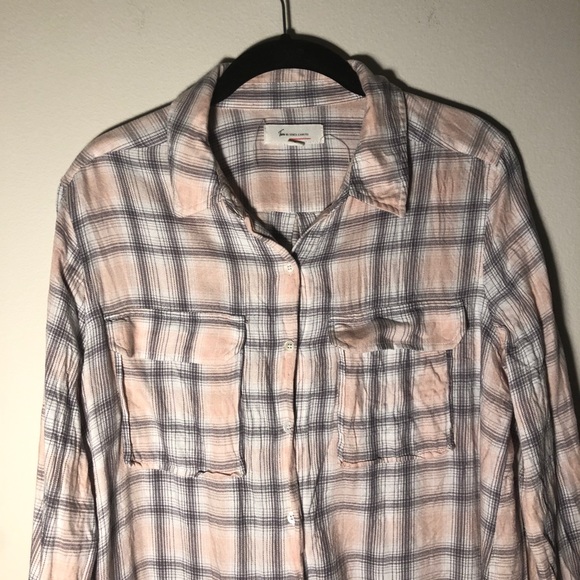 Two by Vince Camuto | Soft pink plaid button-down - Picture 2 of 6